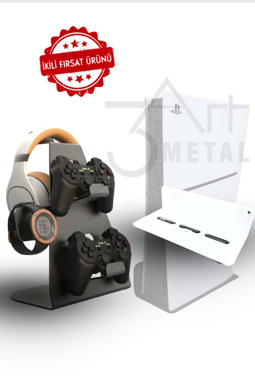 2'Li Fırsat Ps5 Ve Ps5 Slim Duvar Standı Joystick Konsol Tutacağı Yerden Tasarruf Gaming Aksesuar