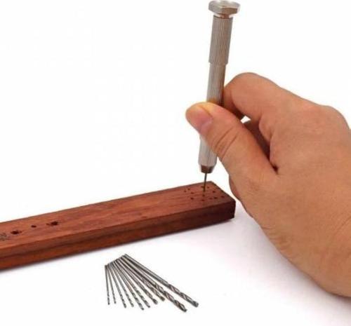 El Matkabı Mini + 10 Adet Matkap Ucu Ahşap Oyma Tesbih  Bileklik