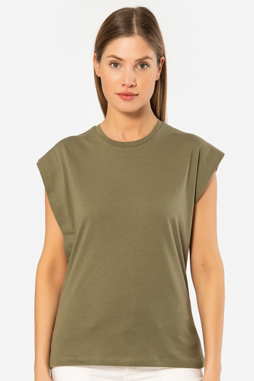 Kadın Vatka Görünümlü T-shirt 3401/Haki