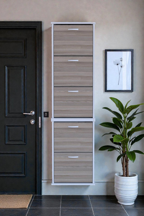 Porta 10 Bölmeli Ayakkabılık Cordoba 52 cm Genişlikte 52x193x26 cm Duvara Monte Ayakkabılık