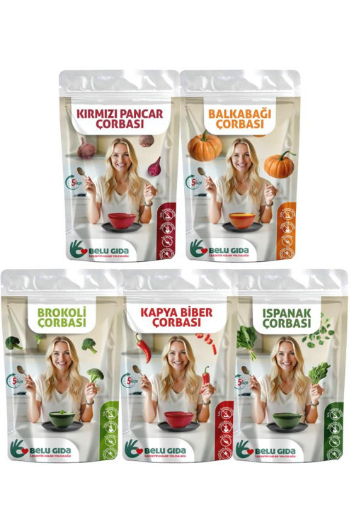 Belu Sebzeli Çorba Seti (Pancar+Balkabağı+Brokoli+Kapya+Ispanak)
