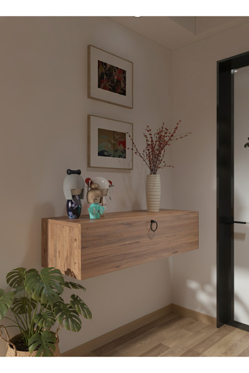 Resital Dresuar Çam - Modern Duvara Monte Antre Mobilyası