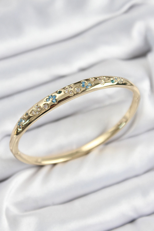 Pirinç Zirkon Taşlı Kelebek Model Gold Renk Kadın Kelepçe - TJ-BB7568