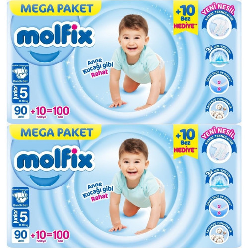 Bebek Bezi Beden: 5 (11- 18KG) Junior 200 Adet Mega Ekonomik Fırsat Pk