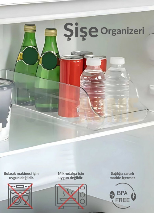 Şişe Organizeri Bpa Free Buzdolabı Düzenleyici Darbeye Dayanıklı Kutu Organizeri