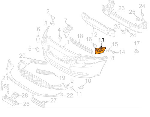 Volvo S40 V50 Ön Tampon Braketi Plas Sağ 2004- (Oem No: 31265395)