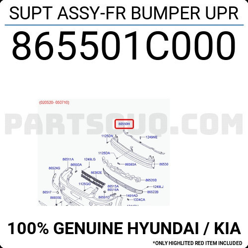 Hyundai Getz Ön Tampon Demiri Üst 2003- (Oem No: 865501C000)