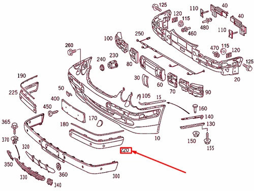 Mercedes W210 Ön Tampon Bandı Delikli Sol 1999-2002 (Oem No: A21088515219999)