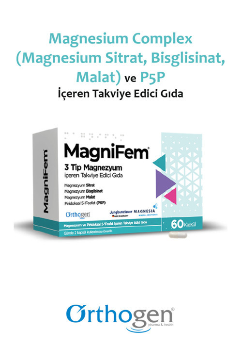 MagniFem 60 Kapsül | 3 Tip Magnezyum İçeren Takviye Edici Gıda