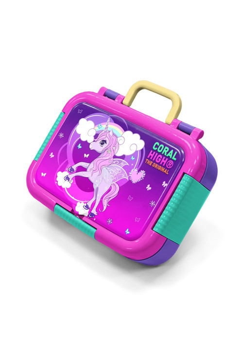 Kids Mor Pembe Unicorn Desenli Paslanmaz Çelik Beslenme Kabı 39230