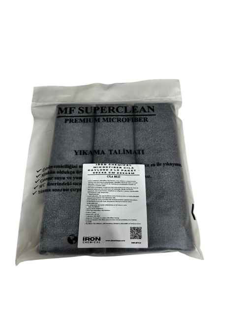 IRON CHEMICAL Mikrofiber Cila Havlusu 3'lü Paket – 40x40 cm 265GSM