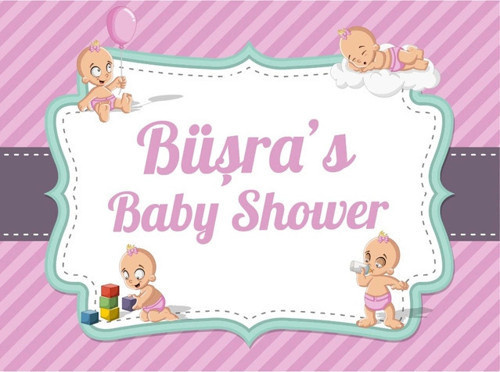Pembe Bebek ve Oyuncak Temalı Baby Shower Afişi 50x70 Cm