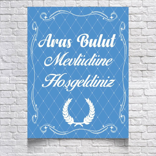 Mavi Temalı Mevlüd Afişi 70x100 Cm