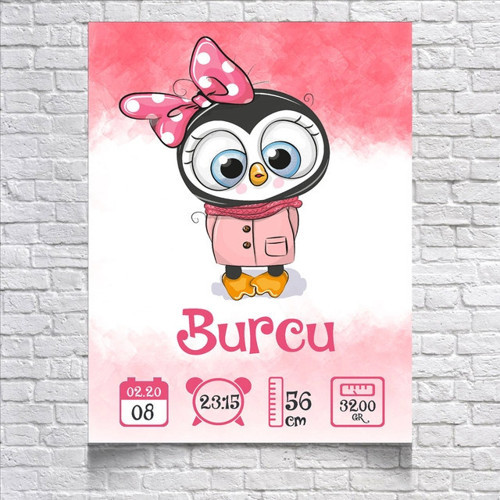Sevimli Penguen Temalı Yaş Panosu