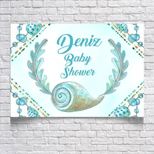 Mavi Salangoz Temalı Baby Shower Afişi 35x50 Cm