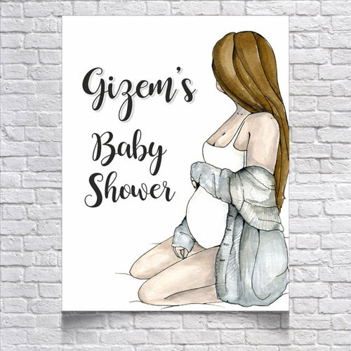 Hamile Temalı Baby Shower Afişi 70x100 Cm
