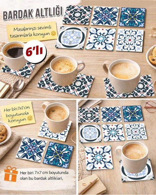 Dekoratif Desenler 15 7x7 – 6’lı Set Dekoratif Kare Tasarım