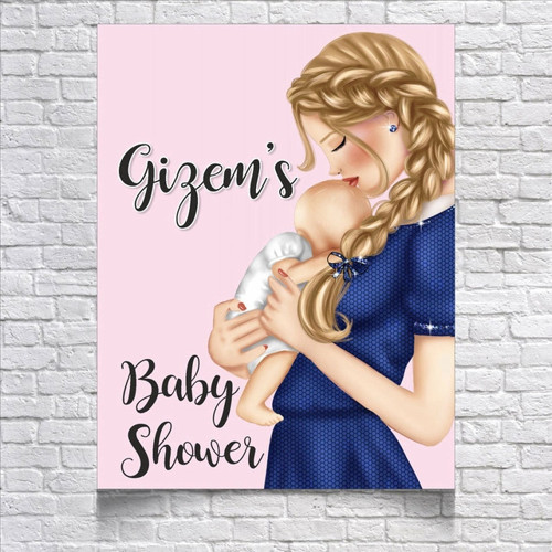 Anne Temalı Baby Shower Afişi 70x100 Cm