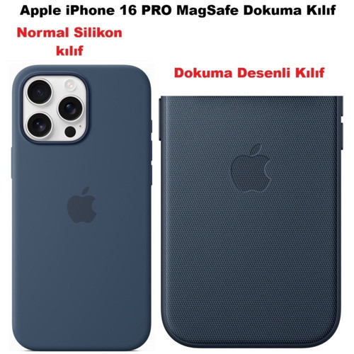 Apple iPhone 16 PRO için MagSafe özellikli Tech Dokuma Kılıf MAVİ