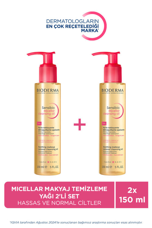 Tüm Ciltler Çift Aşamalı Makyaj Temizleme Yağı 150 ml 2'li Set