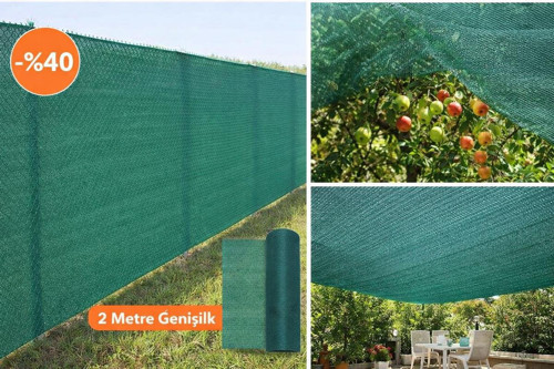%40 Gölgelik File 2 METRE X 30 METRE Bahçe Gizleme Ağı Bahçe Çit Örtüsü Meyve Ağacı Örtüsü