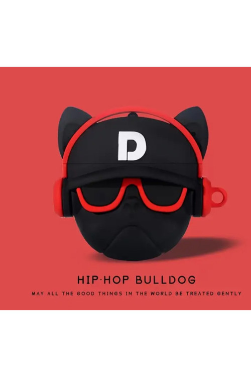 🎧 Bulldog Tasarımlı Airpods 1/2 Kulaklık Kılıfı – Silikon Şok Emici Koruyucu Kapak