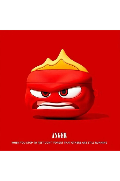 Airpods Pro / Pro 2 Uyumlu Komik Tasarımlı Silikon Koruma Kulaklık Kılıfı – Anger Model