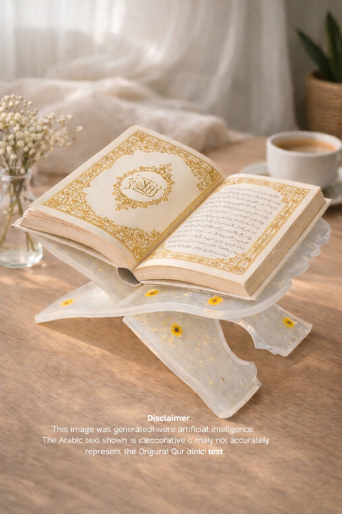 Mini Rahle, Papatyalı Altın Sedefli Kitap Tutucu, Kur’An-I Kerim Rahlesi, İmam Hatip