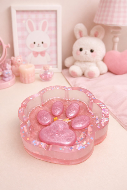 Kawaii Küllük, Pembe Pullu Köpek Figürlü Kül Tablası, Sevimli Oda Dekoru