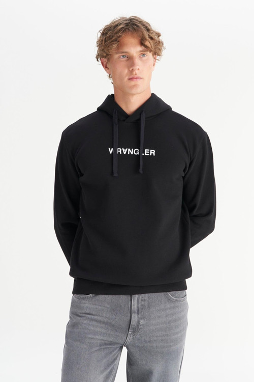 Regular Fit Normal Kesim Kapüşonlu Siyah Sweatshirt