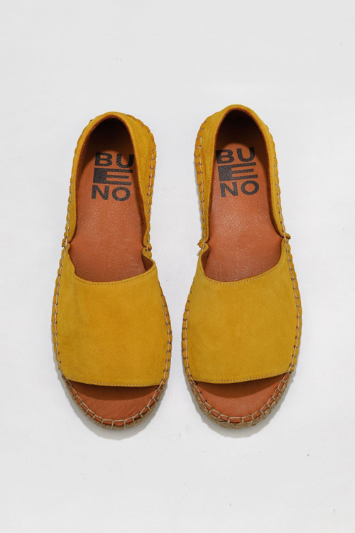 Sarı Süet Kadın Espadril Ayakkabı 01wq2413