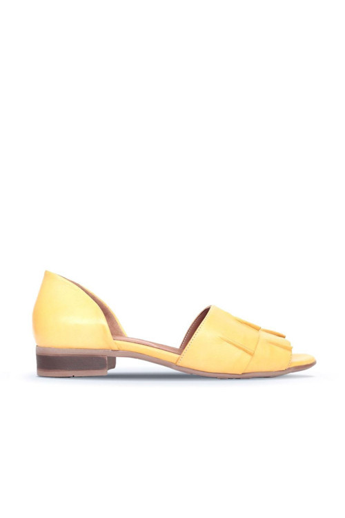 Shoes Sarı Deri Kadın Topuklu Sandalet 01wn5100