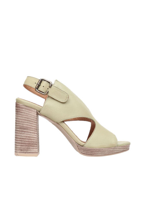 Shoes Haki Deri Kadın Topuklu Sandalet 01wn6403