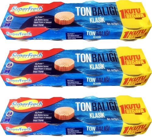 SüperFresh Ton Balığı 4x75 gr Klasik 3 lü 