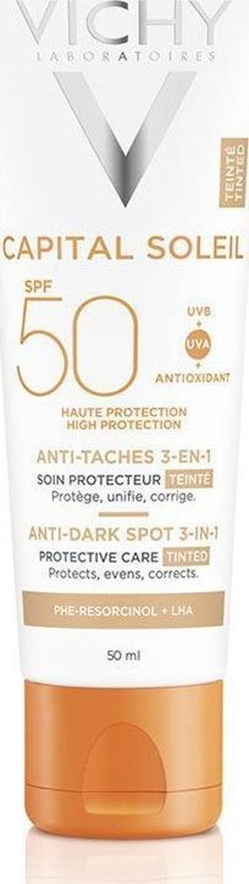 Capital Soleil Anti Dark Spots 3 in 1 Spf50+ Tinted Güneş Kremi 50 ml