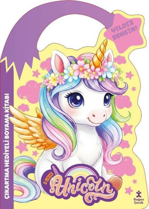 Unicorn - Yıldız Sensin! Çıkartma Hediyeli Boyama Kitabı