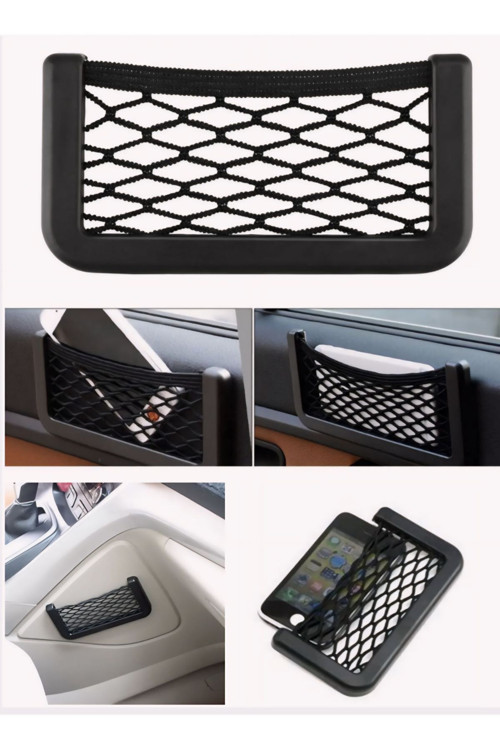Araç İçi Telefon Tutucu Torpidoya Yapışan File/ Araba Karavan Düzenleyici Organizer File