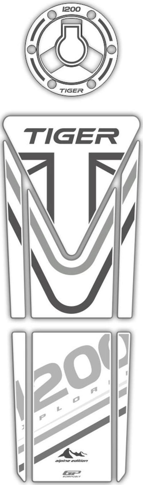 Triumph Tiger 1200 2014-2016 Uyumlu Tank Pad Seti Beyaz