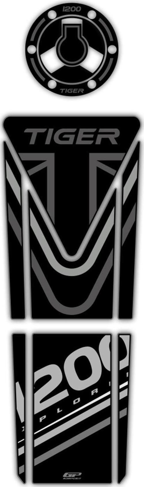 Triumph Tiger 1200 2014-2016 Uyumlu Tank Pad Seti Siyah