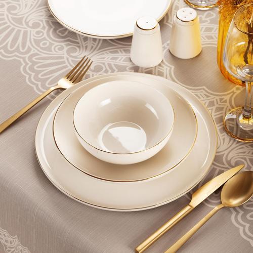 Pera Gold - 12 Kişilik 55 Parça Yemek Takımı (ELEGANT-PERA GOLD)