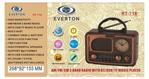 RT-718 Bluetooth-USB-SD-FM Şarjlı Nostaljik Radyo