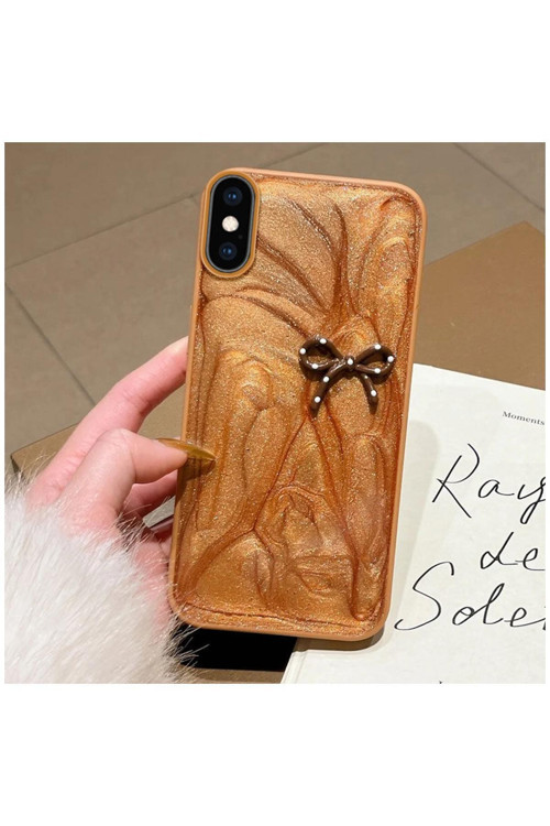 Apple iPhone X Uyumlu Kılıf Fionklu Silikon Kılıf Kahverengi