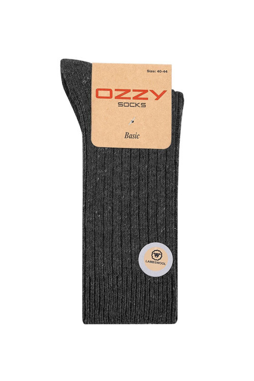 1 Çift Kışlık Siyah Erkek Lambswool Yünlü Uyku Çorabı Soft Touch
