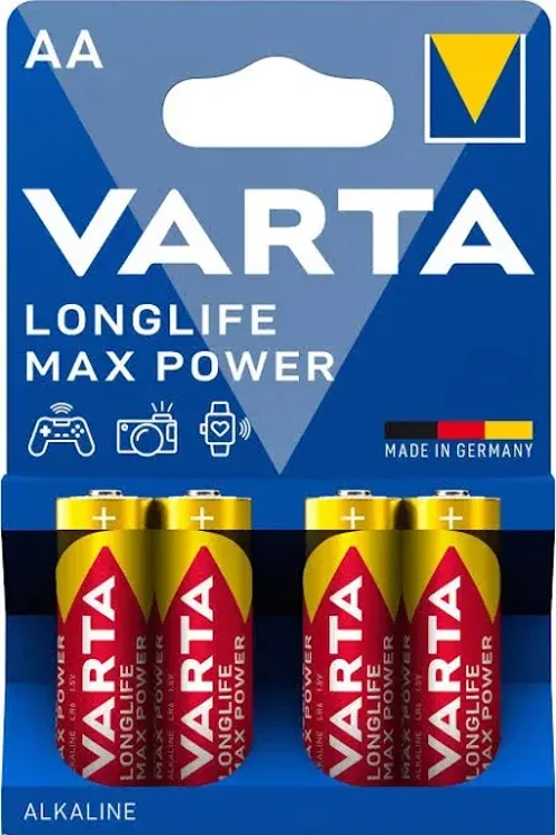Longlife Max Power AA Alkalin Kalem Pil, LR6, 1,5V, 4'lü