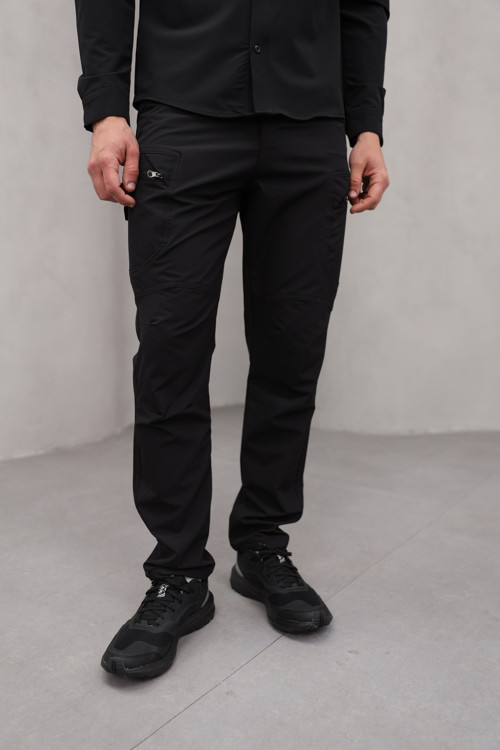 Erkek Siyah Renk Tactical Outdoor Su ve Rüzgar Geçirmez Softshell Pantolon