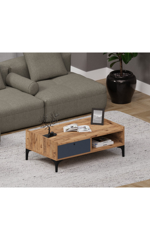 ODION ORTA SEHPA -MODERN CEVİZ&ANTRASİT RENK SALON SEHPASI AFM160