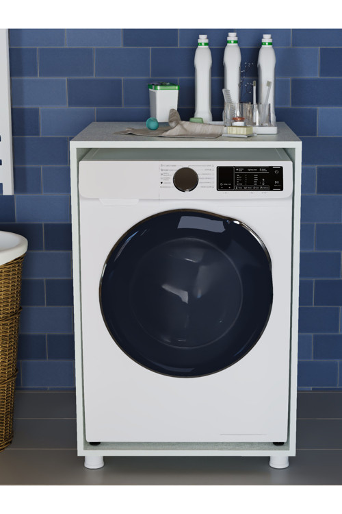 CROWN ÇAMAŞIR MAKİNE DOLABI BEYAZ AFM120