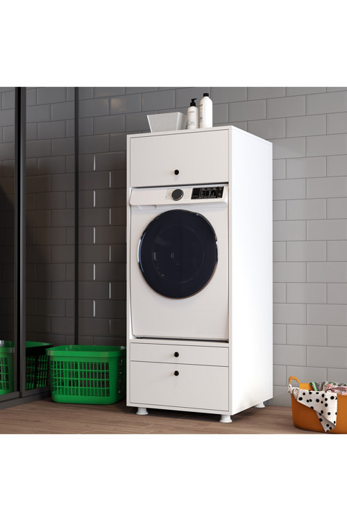 Lotus 2 Çekmeceli Makine Dolabi Çok Amaçli Dolap Banyo Dolabi