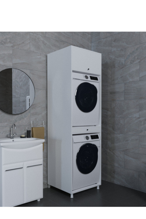Çamaşır - Kurutma Makinesi Dolabı Kapaksız BEYAZ