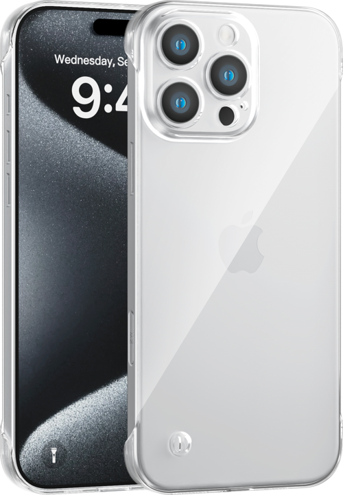iPhone 15 Pro Max Uyumlu Kamera Korumalı Yanları Açık Sararmaz Sert Mika Şeffaf Kılıf